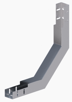 Лоток угловой вертикальный вверх сталь оцинкованная методом Сендзимира СОЭМИ ЛМс-90В 150х80-Sц УТ2,5 Арматура сантехническая