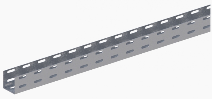Лоток прямой перфорированный сталь оцинкованная методом Сендзимира СОЭМИ ЛМс-П 500х80-Sц УТ2,5 Кабеленесущие системы